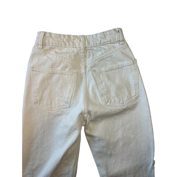 Zara High Waisted White Straight Leg Ankle Jeans Size 0 - Picture 7 of 7
